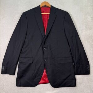 Peter Millar Blazer Jacket Men 42L Black Wool Casual Classic Fit Preppy 2-Button